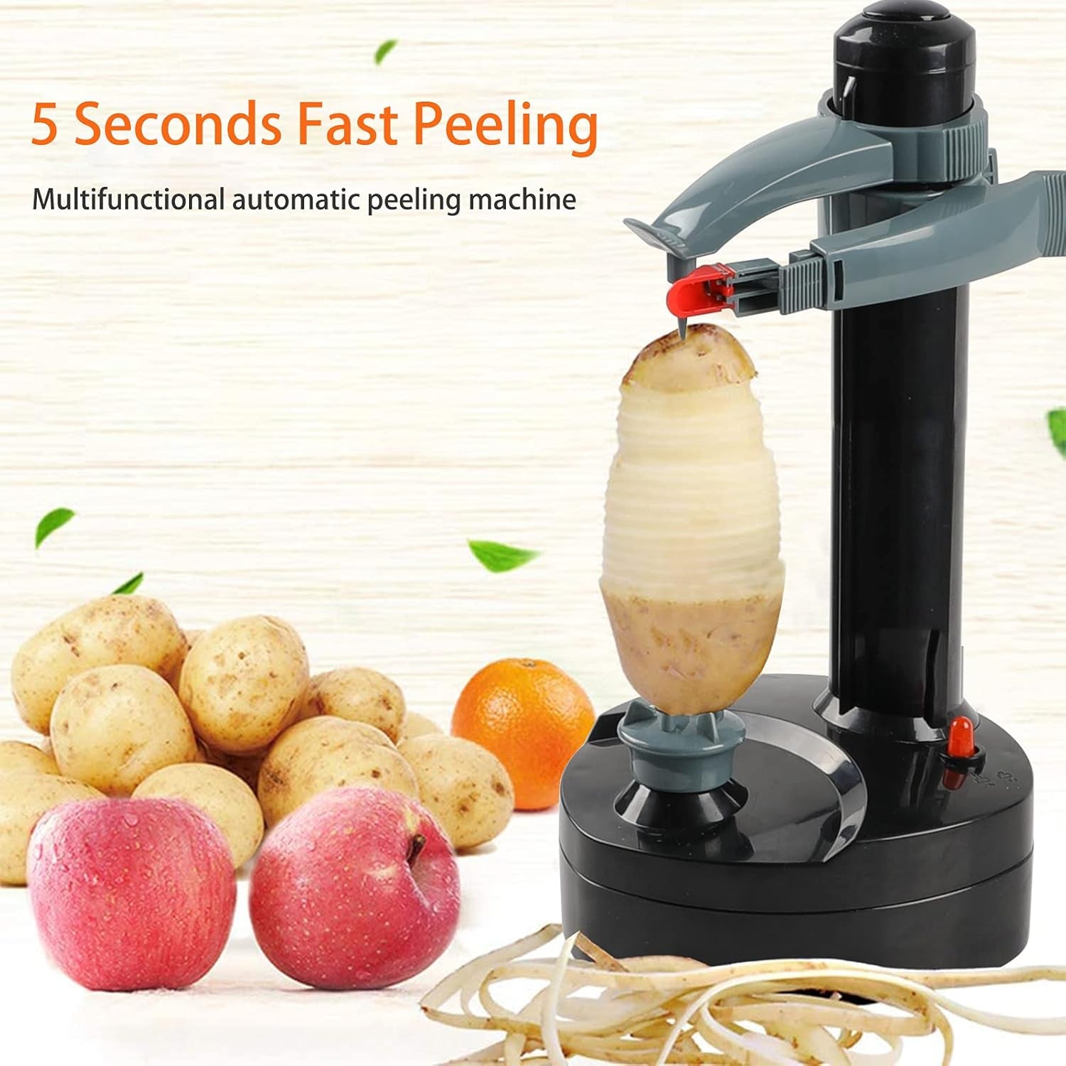 Electric Potato Peeler with 23 Replacement Blades Rotato Express Stainless Steel Automatic Rotating Fruits Fruit Potato Peeler Vegetables Cutter Apple Paring Machine Kitchen Peeling Tool